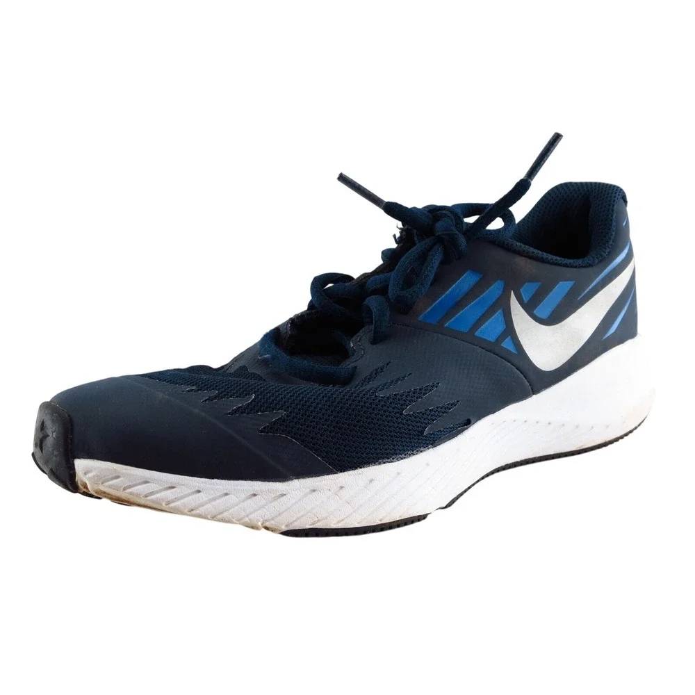 Nike Star‎ Runner Blue Fabric Running Shoes Girls Shoes Size 4